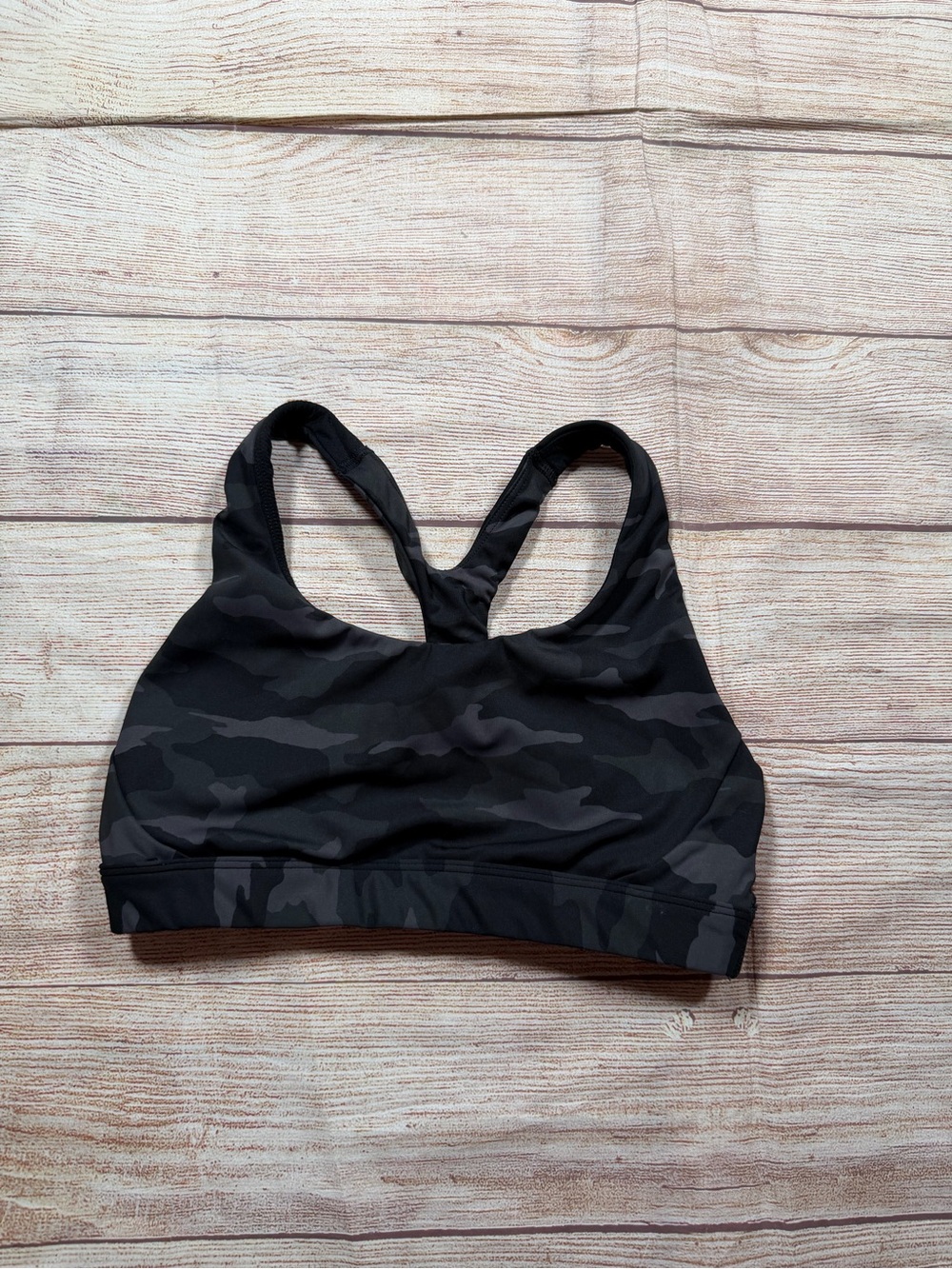 Athleta Black Camo Racerback Sports Bra